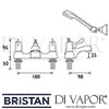 Bristan Lever Bath Shower Mixer 3 Inch Levers Dimensions